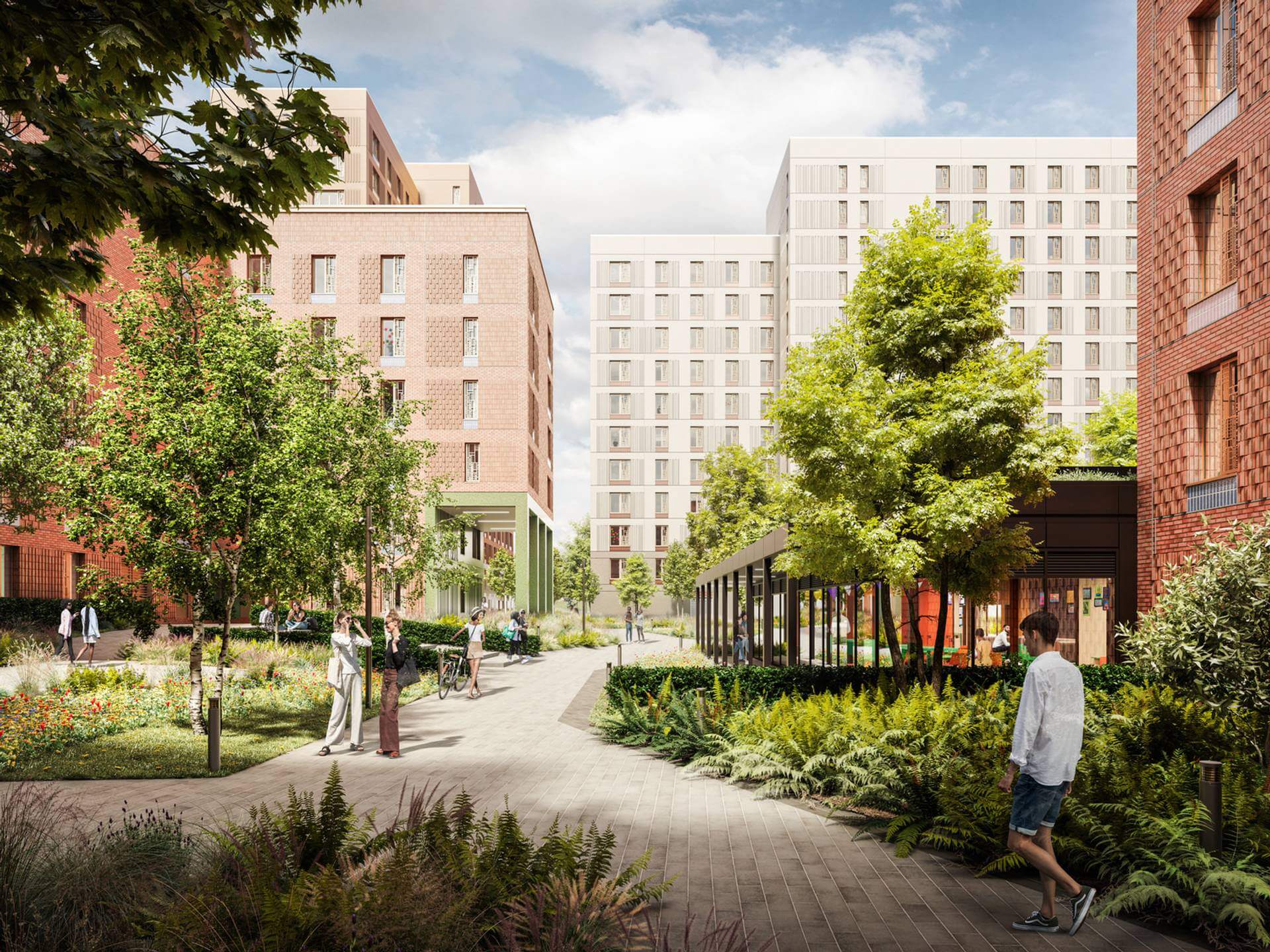 Precast concrete residential block at Fallowfield Student Village, up to 14 storeys